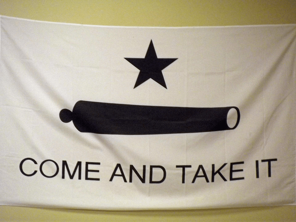 Come and Take It flag with cannon and star – symbolizing bold entry into private equity from a non-traditional path