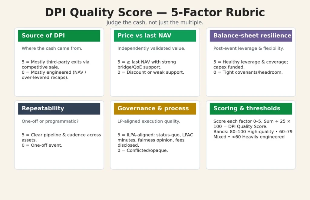 DPI Quality Score — 5-Factor Rubric